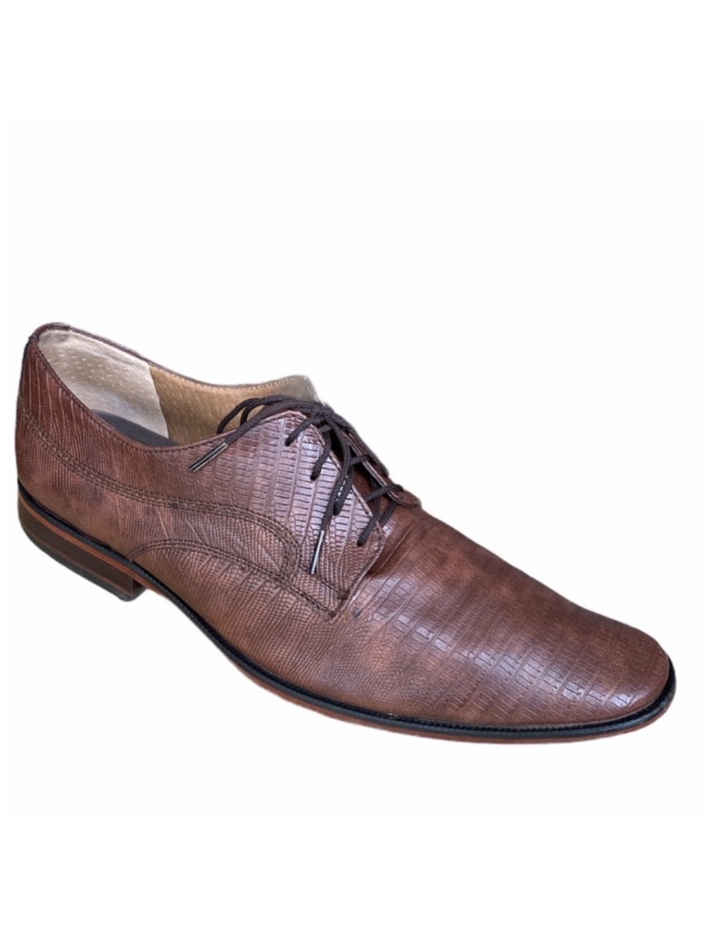Santini Brown Lizard Skin Leather Oxford Shoes US 9